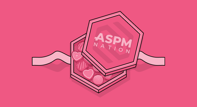 Box of chocolates with ASPM on cover